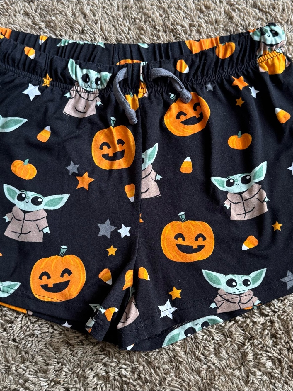 Munki Munki Star Wars Halloween Pajama Shorts Grogu, Baby Yoda, Mandelorian